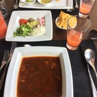 Yummy vegan pozole at Nümen in Merida