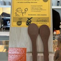edible spoon, also vegan   at Herrtotti Eis Manufaktur in Dusseldorf