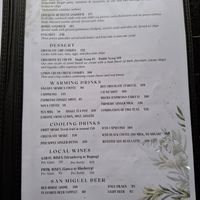 Menu at Gaia in Sagada