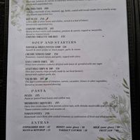 Menu at Gaia in Sagada
