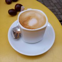 Cappucino mit Hafermilch at Cafe Leander in Bamberg