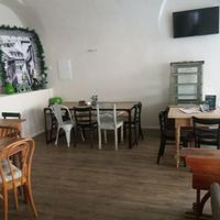 Inside seating area at Cafe Leander in Bamberg