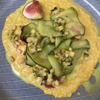 Main, creamy saffron zucchini risotto   at TIAN Bistro am Spittelberg in Vienna