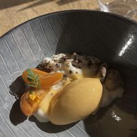 Sticky rice and apricot ice cream   at TIAN Bistro am Spittelberg in Vienna