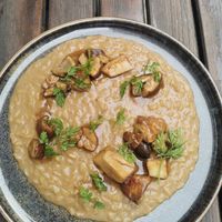Risotto with porcini mushrooms at TIAN Bistro am Spittelberg in Vienna