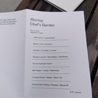 The menu at TIAN Bistro am Spittelberg in Vienna