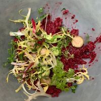 Part of the sharing chef's garden menu (vegan) at TIAN Bistro am Spittelberg in Vienna