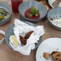 Salad and breads at TIAN Bistro am Spittelberg in Vienna