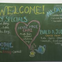 chalk board at World Vegetarian Cafe in Elsternwick