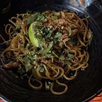 Soy sauce noodles with vegan shrimp  at Clear Head - Lehka Hlava in Prague