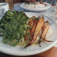 Brokuły, puree, pieczona marchewka at Clear Head - Lehka Hlava in Prague