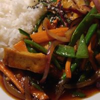 Cantonese-style tofu with rice at Clear Head - Lehka Hlava in Prague