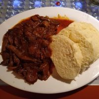 Vegan goulash with mushrooms!  at Clear Head - Lehka Hlava in Prague