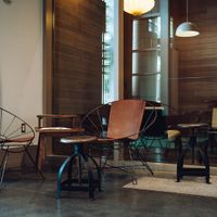 One of the comfy seating areas at Southern Pressed Juicery at Southern Pressed Juicery in Greenville