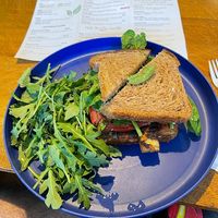 Tempeh sandwich at Healthy on Lark in Albany