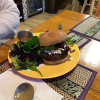 Chickpea burger at Healthy on Lark in Albany