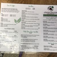 Smoothie/juice/tea menu  at Healthy on Lark in Albany