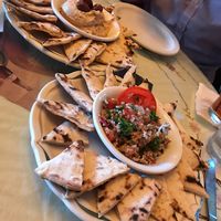Hummus & tabouleh appetizers at York St Cafe in Newport