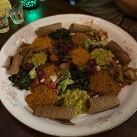 Yummy vegan dish for 3 people  at Little Ethiopia in Antwerpen