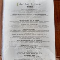 The menu July 2021 at De Herbivoor in Groningen
