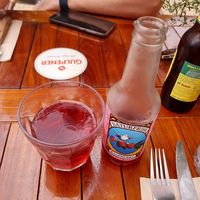 Rasberry drink at De Herbivoor in Groningen