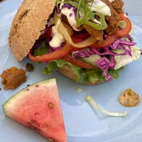 Broodje Seitan at De Herbivoor in Groningen