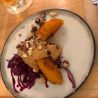 Roasted pumpkin starter (evening set menu )  at De Herbivoor in Groningen