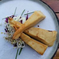 Burmese tofu as a starter at De Herbivoor in Groningen