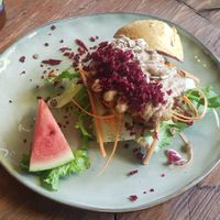 Burger at De Herbivoor in Groningen