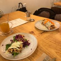 Seitan wrap and burger wrap  at De Herbivoor in Groningen