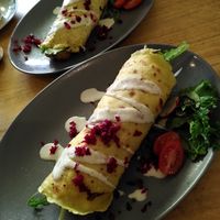 Yummie Wraps with seitan... at De Herbivoor in Groningen