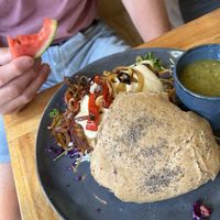 Bad picture of the burger😅  at De Herbivoor in Groningen