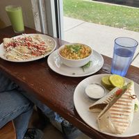 mexican breakfast crepe, beerline mac, ethiopian lentil wrap (all vegan!)  at Beerline Cafe in Milwaukee