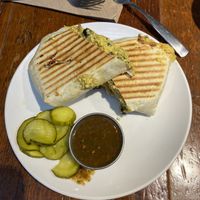 Breakfast wrap (really good with the salsa)  at Beerline Cafe in Milwaukee