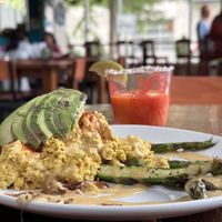 Hash brown scramble with avocado   at Beerline Cafe in Milwaukee