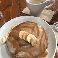 Finally got the vegan cinnamon roll pancakes!   at Beerline Cafe in Milwaukee