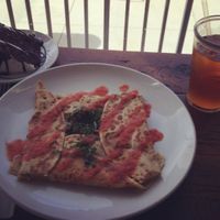 Vegan caprese and chocolate cake at Beerline Cafe in Milwaukee