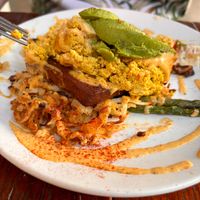 Tofu and hash brown Benedict  at Beerline Cafe in Milwaukee