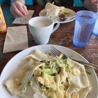 Classic Savory Breakfast Crepe (vegan) w/ avocado & vegan hollandaise sauce - Amazing!   at Beerline Cafe in Milwaukee