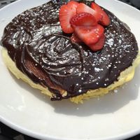 Vegan Boston Creme pancakes at Beerline Cafe in Milwaukee