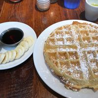 Belgium Waffles with vegan butter & Wisconsin maple syrup  at Beerline Cafe in Milwaukee