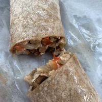 “Chicken” Cheesesteak w/PepperJack Cheese on GF wrap at Green Street Market in Rio Grande