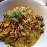 Mushroom and cashew curry at The Hug and Pint in Glasgow