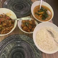 Selection of veggie dishes  at Indian Temptation in Bath