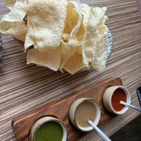 Poppadoms and dips   at Indian Temptation in Bath