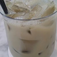 Almond milk matcha horchata (vegan as-is).  at True Food Kitchen in Houston