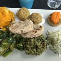 Lunch with fresh made gluten free pita at BistroBio in Milan