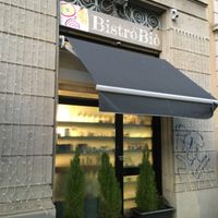 View from the street at BistroBio in Milan