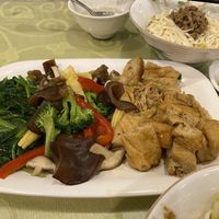 Plate of braised veg and tofu (120NT) at Yang Sheng Vegetable in Tainan