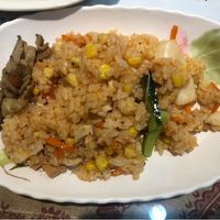 vegan friend rice with mushrooms at Fu Hsin Vegetarian in Tainan